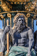 Naklejka premium Fontaines de la Concorde (1840) on Place Concorde in Paris.