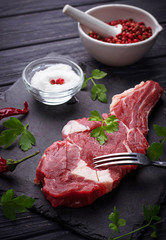 Raw meat steak entrecote