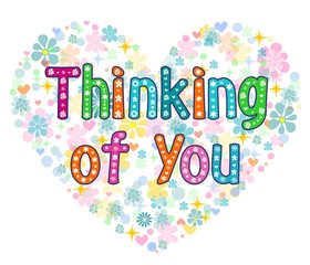 Thinking of you typography lettering card