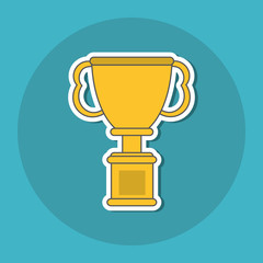 Winner and trophy design, vector illustration