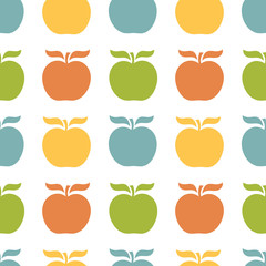 Colorful apples seamless pattern vector