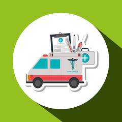 ambulance icon design, vector illustration