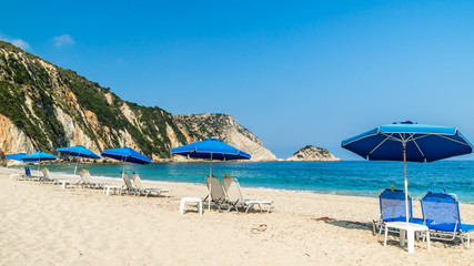 Petani beach, Kefalonia island, Greece. View of Petani bay and beautiful beach, Kefalonia island, Greece.