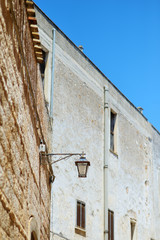Lantern on a street of italian town