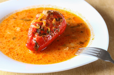 stuffed peppers with sauce