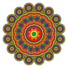 Colored mandala or circular pattern