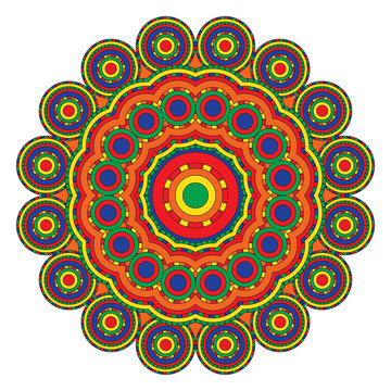 Colored mandala or circular pattern