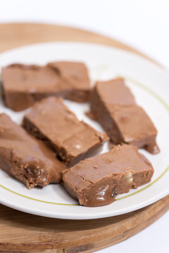 Close macro image of homemade domestic chocolate