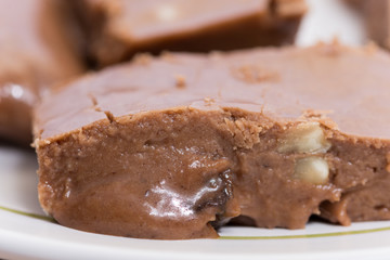 Close macro image of homemade domestic chocolate