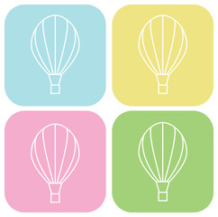 set of air balloons on a colored background. balloon icons.