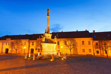 Fototapeta na wymiar Monument and Historic architecture in a square in Trnava, Slovakia.