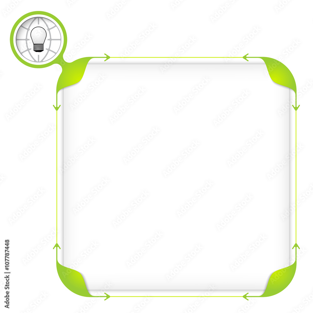 Poster text box to fill your text and bulb icon