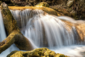 A powerful flowing waterfall