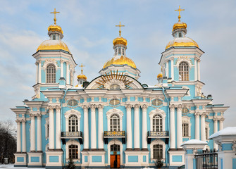 Fototapeta na wymiar St. Nicholas Naval Cathedral in St.Petersburg, Russia