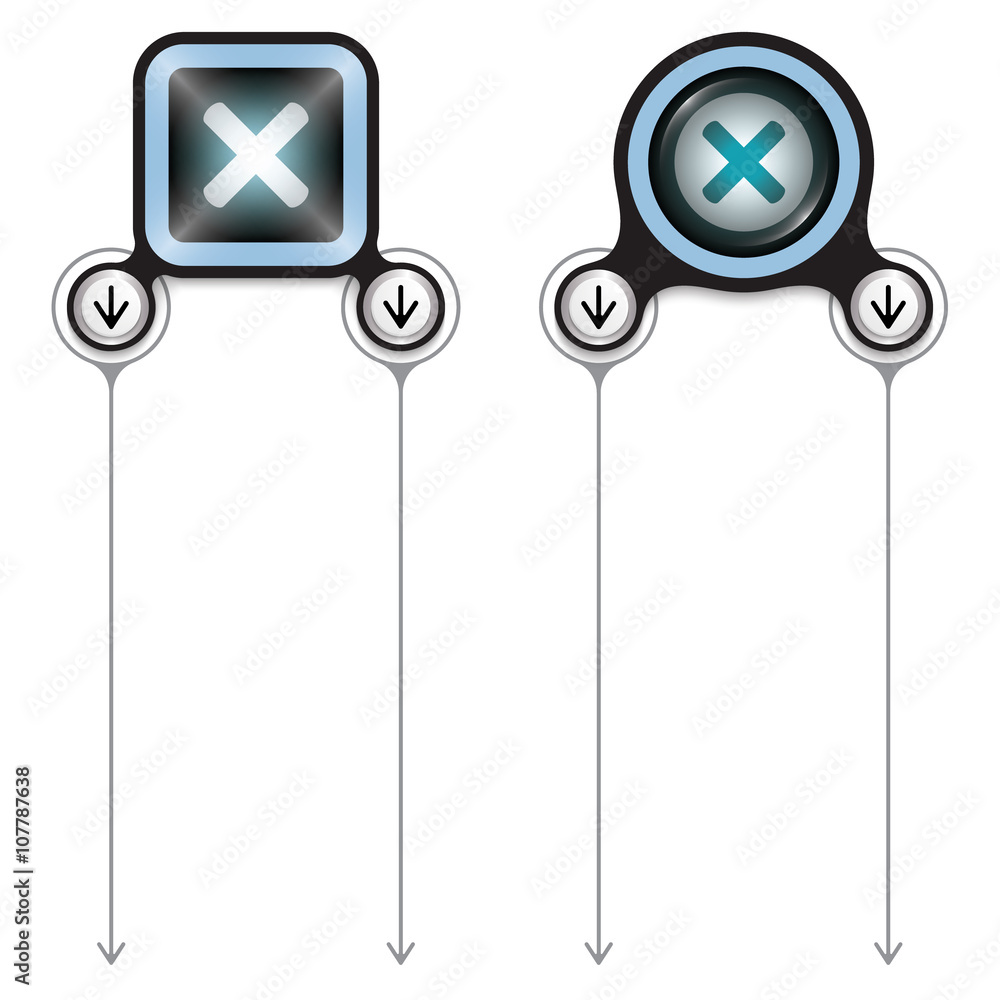 Poster two abstract frames for your text and multiplication symbol