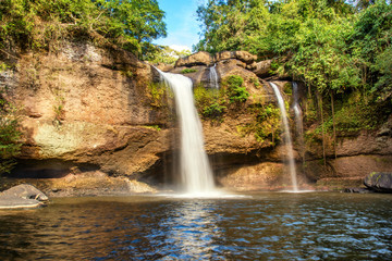 Beautifful waterfall , Haew Suwat Waterfall , in Khao Yai nation