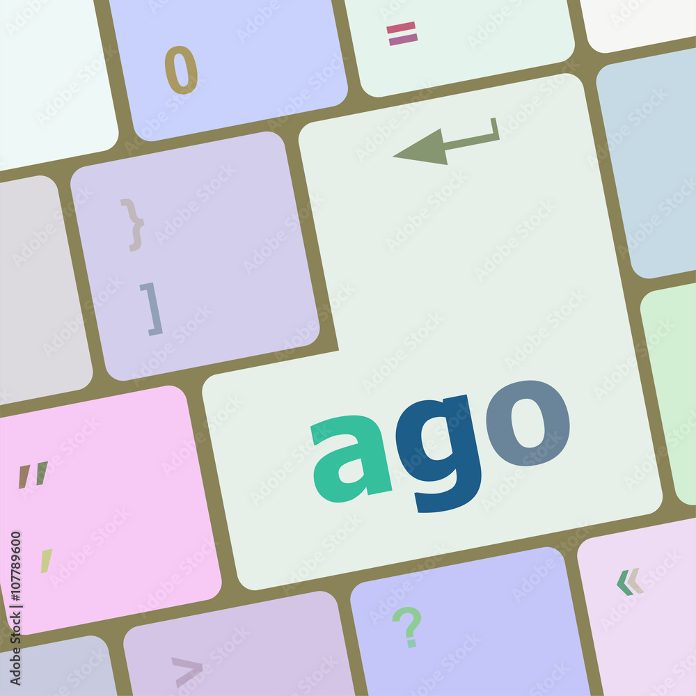 Poster ago message on enter key of keyboard keys vector illustration