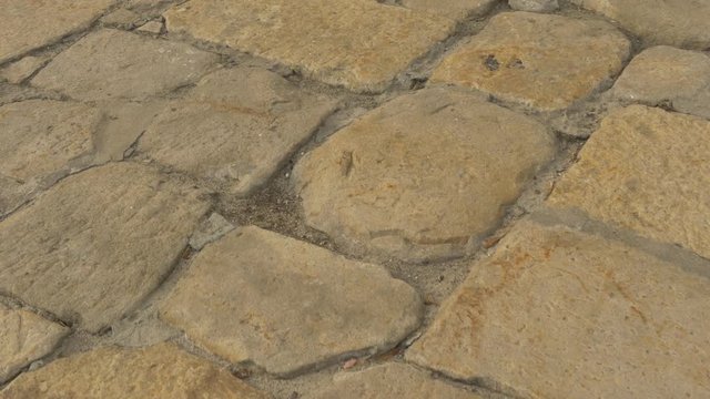 Paving Stone Road Paved With Stones Bricks Walls Way to a Dormition Cathedral at Holy Dormition Kiev-Pechersk Lavra Ukraine Kiev Winter Daytime