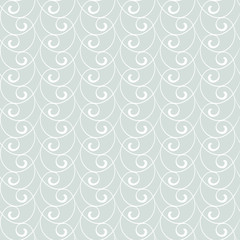 Seamless ornament. Modern stylish geometric light blue pattern with repeating white waves