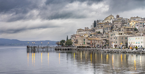 Obraz premium Bracciano Lake and Anguillara Sabazia