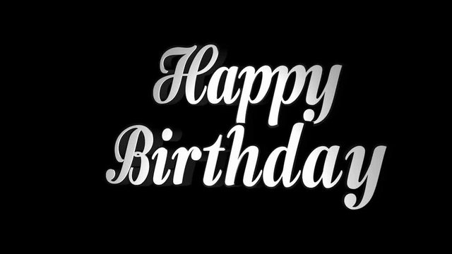 Happy Birthday Animation ONLY Text Background, Zoom In / Out, with Alpha Channel, Loop, 4k
