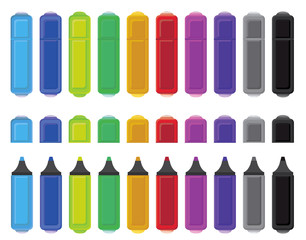 Set of colored markers in EPS 8 format