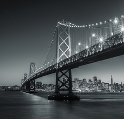 San Francisco Bay Bridge in Black and White