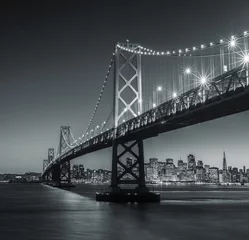 Gordijnen San Francisco Bay Bridge in Black and White © Curtis Kautzer