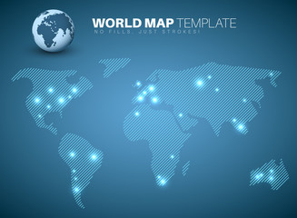 World map template for your infographics reports
