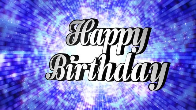 Happy Birthday Animation Rotation Text and Disco Dance Background, with Alpha Channel, Loop, 4k
