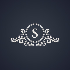 Vintage luxury emblem. Elegant Calligraphic vector logo
