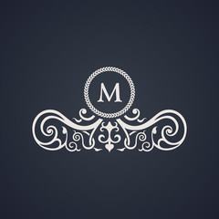 Vintage luxury emblem. Elegant Calligraphic vector logo