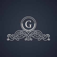 Vintage luxury emblem. Elegant Calligraphic vector logo