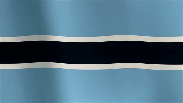 A beautiful satin finish looping flag animation of Botswana.    A fully digital rendering using the official flag design in a waving, full frame composition.  The animation loops at 10 seconds.