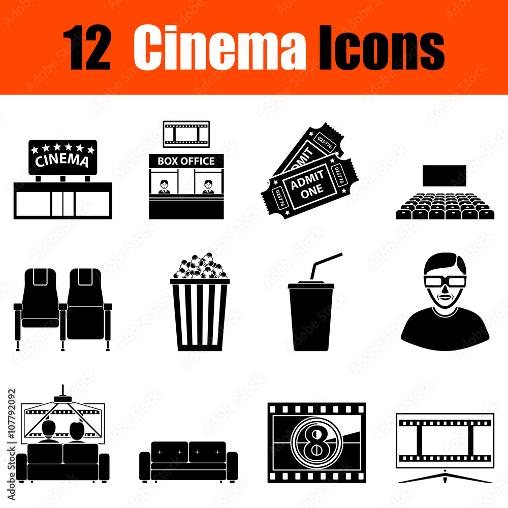 Canvas Prints Set of cinema icons