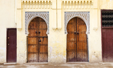 Fototapeta na wymiar Architectural detail in Fes Old Medina, Morocco, Africa