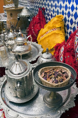Moroccan silver tea party pots