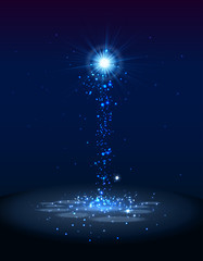 Abstract blue magic light background