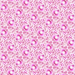 Seamless floral pattern with pink flowers