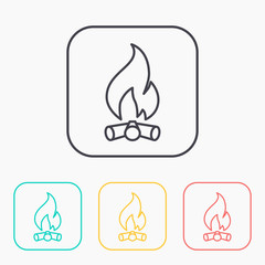 Bonfire color icon set