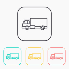 delivery truck color icon set
