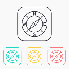 Compass color icon set