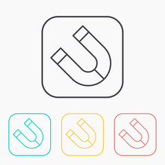 Magnet vector color icon set