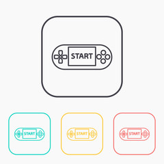 Handheld game console color icon set