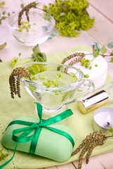 Soap and oil with herbs extract