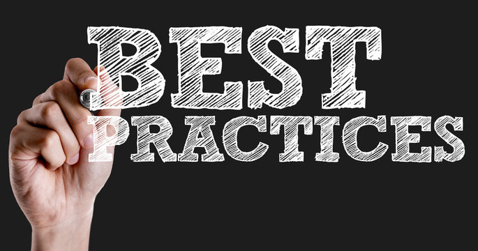 Hand writing the text: Best Practices