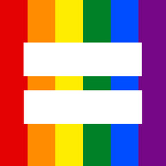 Vertical Rainbow flag with equality sign