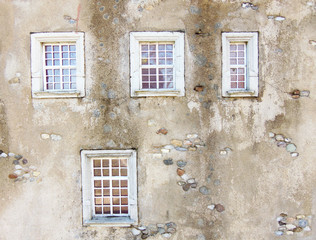 tapeta, ściana, okna, mur 