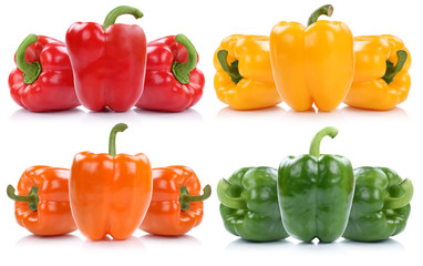 Sammlung frische Paprika Paprikas Freisteller freigestellt isoli