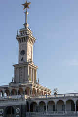 Fototapeta premium building of northern river station in Moscow